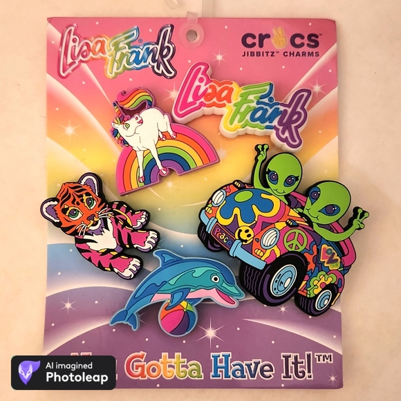 Lisa Frank Accessories - Lisa Frank Croc Charm Set NWT 🦄👽🐯🌈